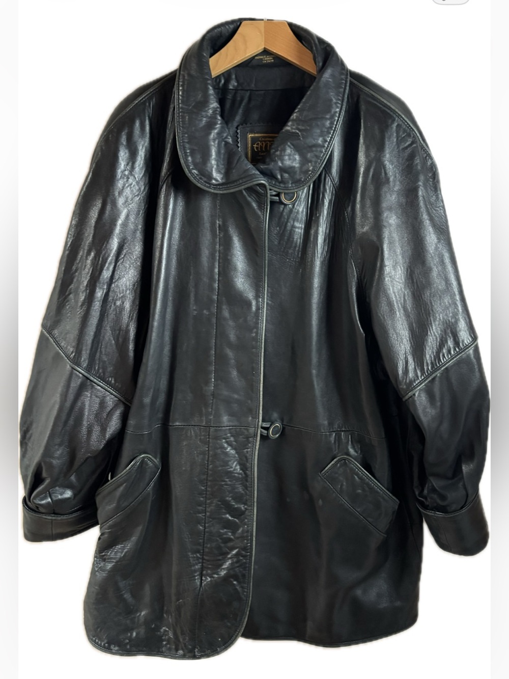 Vintage Andre Black Genuine Leather Jacket Made in Canada